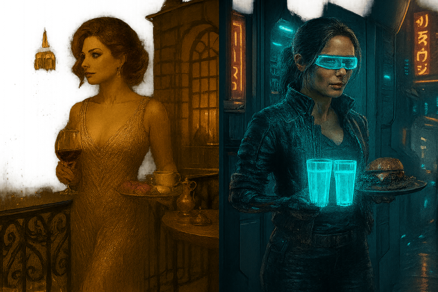 Tavern scene — friends at tables (21+), community guide